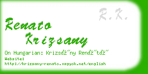 renato krizsany business card